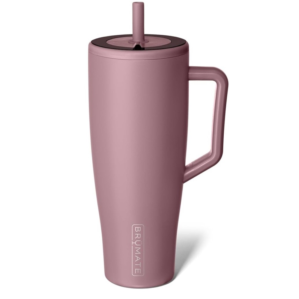 NIB BrüMate Era 40oz Tumbler with Handle and Straw Fits Cup Holder (Rose Taupe)
